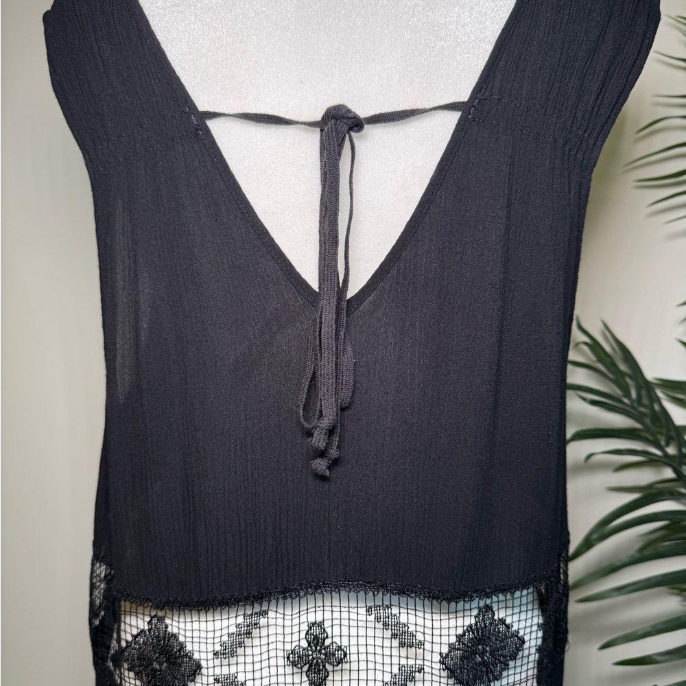 Free People Black Dress w Waist Cut Out Pattern - Medium - Picture 11 of 16